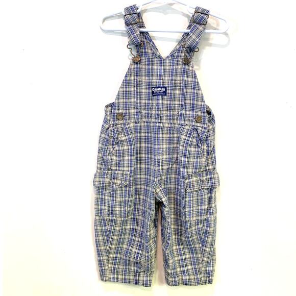 VTG Oshkosh B'Gosh Plaid Kids Unisex Overalls 18 Months - Picture 6 of 6